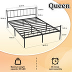 Queen Size Bed Frame With Headboard & Footboard