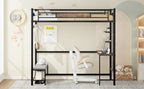 Twin Size Loft Bed Frame with Storage