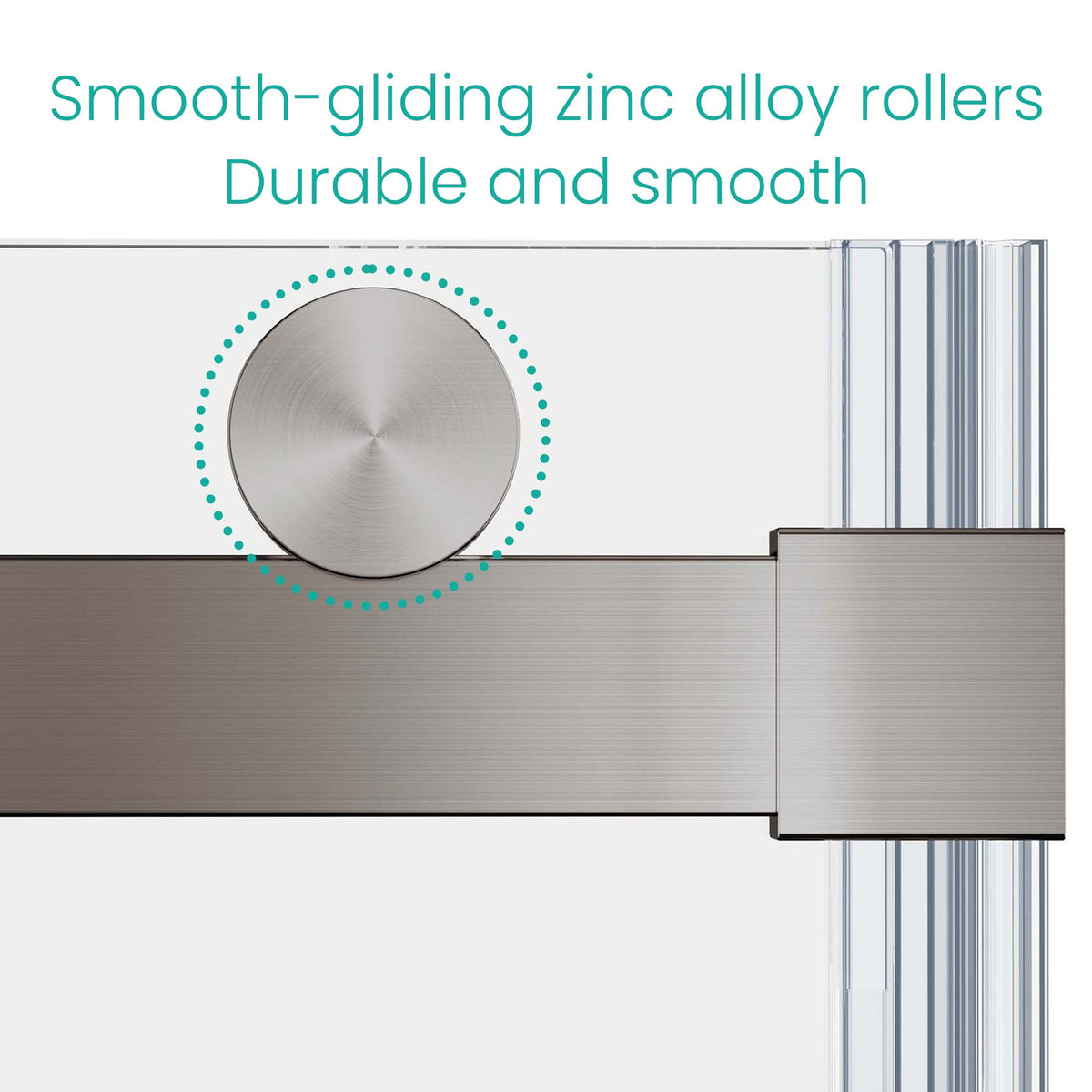 Frameless Sliding Shower Door, 56-60 Inch Width, 76 Inch Height, Brushed Nickel