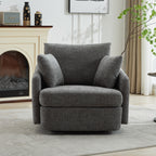 40.55"W Swivel Accent Chair With 2 Throw Pillows
