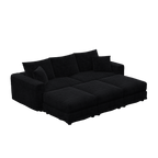82.7" Plush Corduroy 3-Seat Sofa