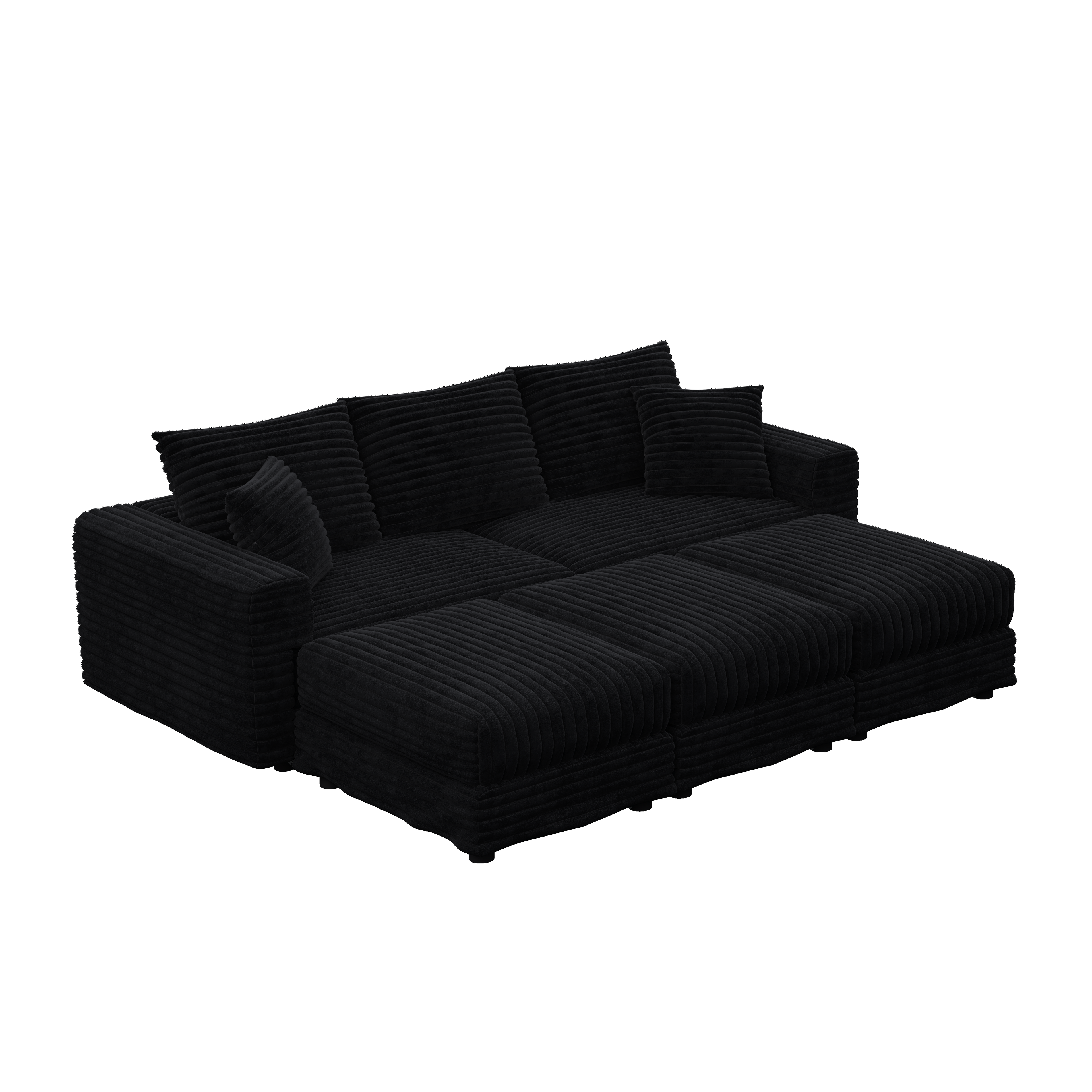 82.7" Plush Corduroy 3-Seat Sofa