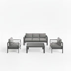 4-Piece Modern Aluminum Patio Conversation Set