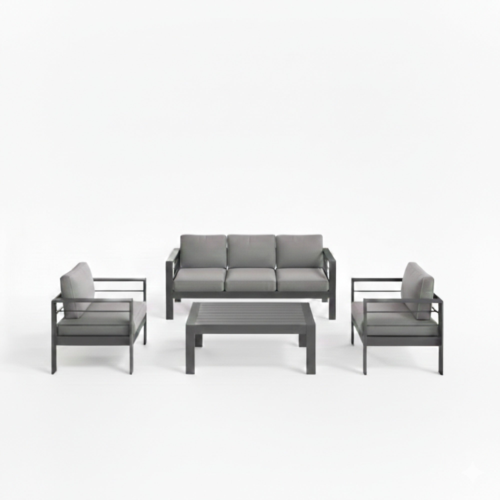 4-Piece Modern Aluminum Patio Conversation Set