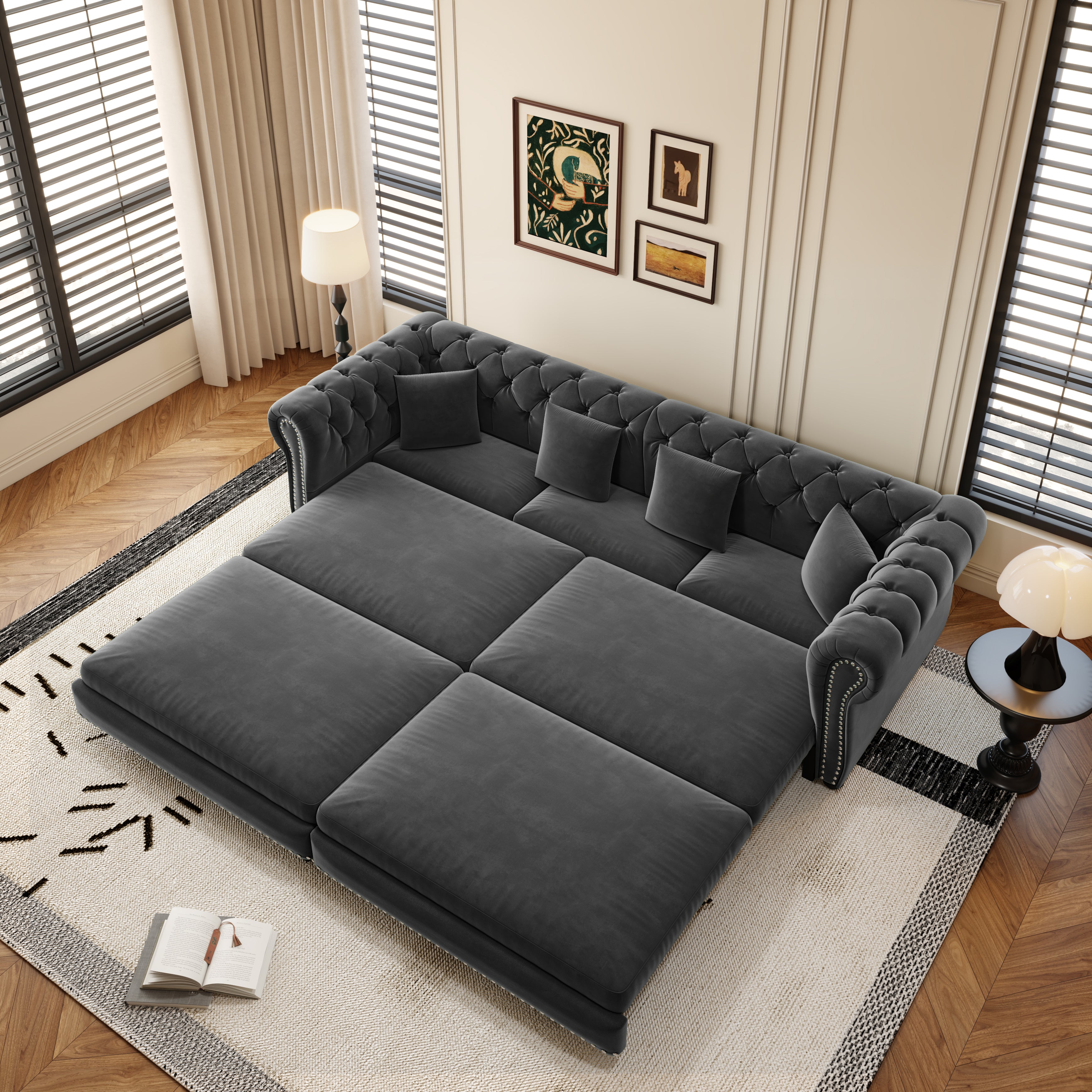 Chesterfield 3-in-1 Pull-Out Sofa Bed