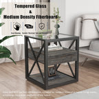 Set of 2 Modern End Table with Drawer