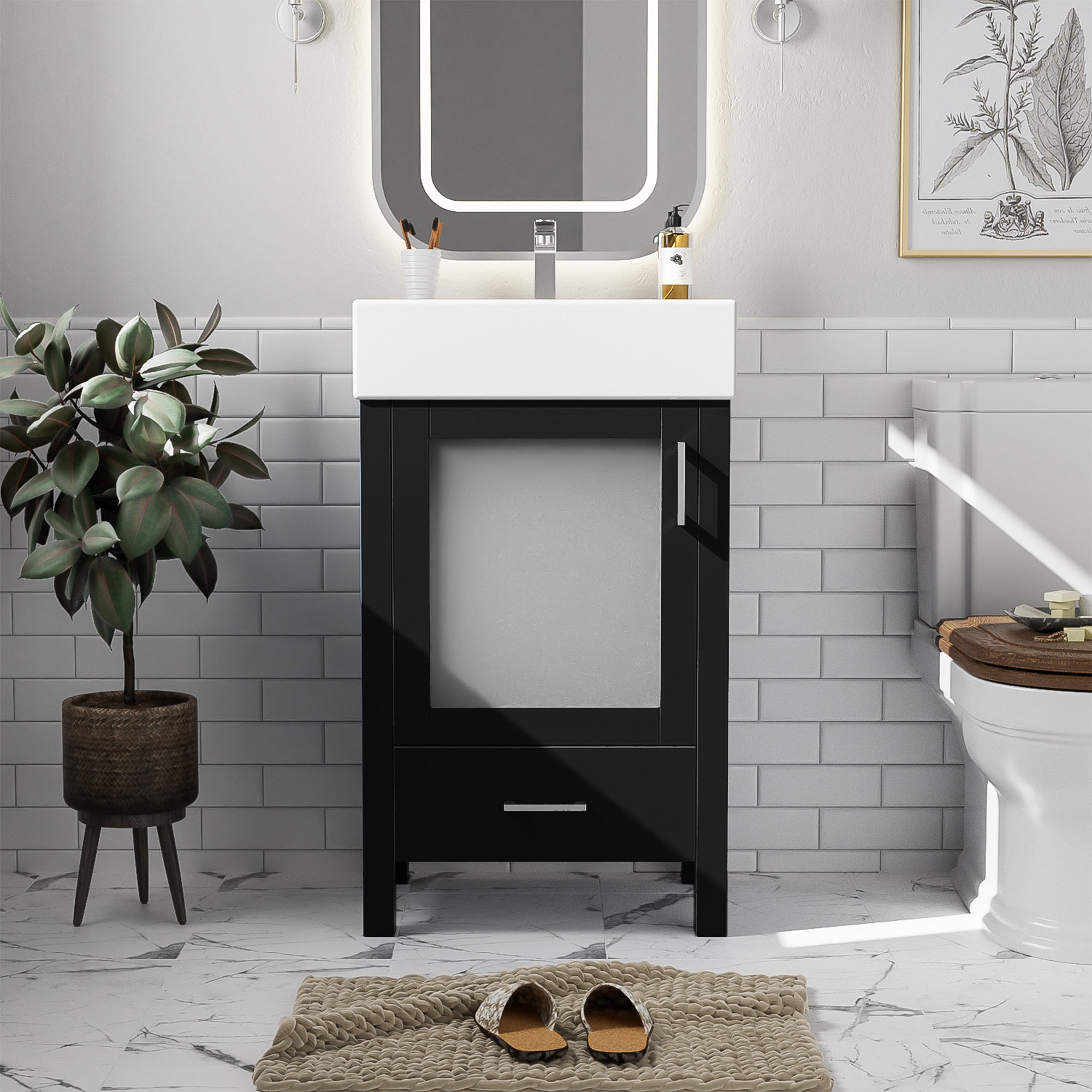 20-Inch Bathroom Vanity With Ceramic Sink