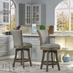 Henry 27" Armless Swivel Counter Height Bar Stool, Heathered
