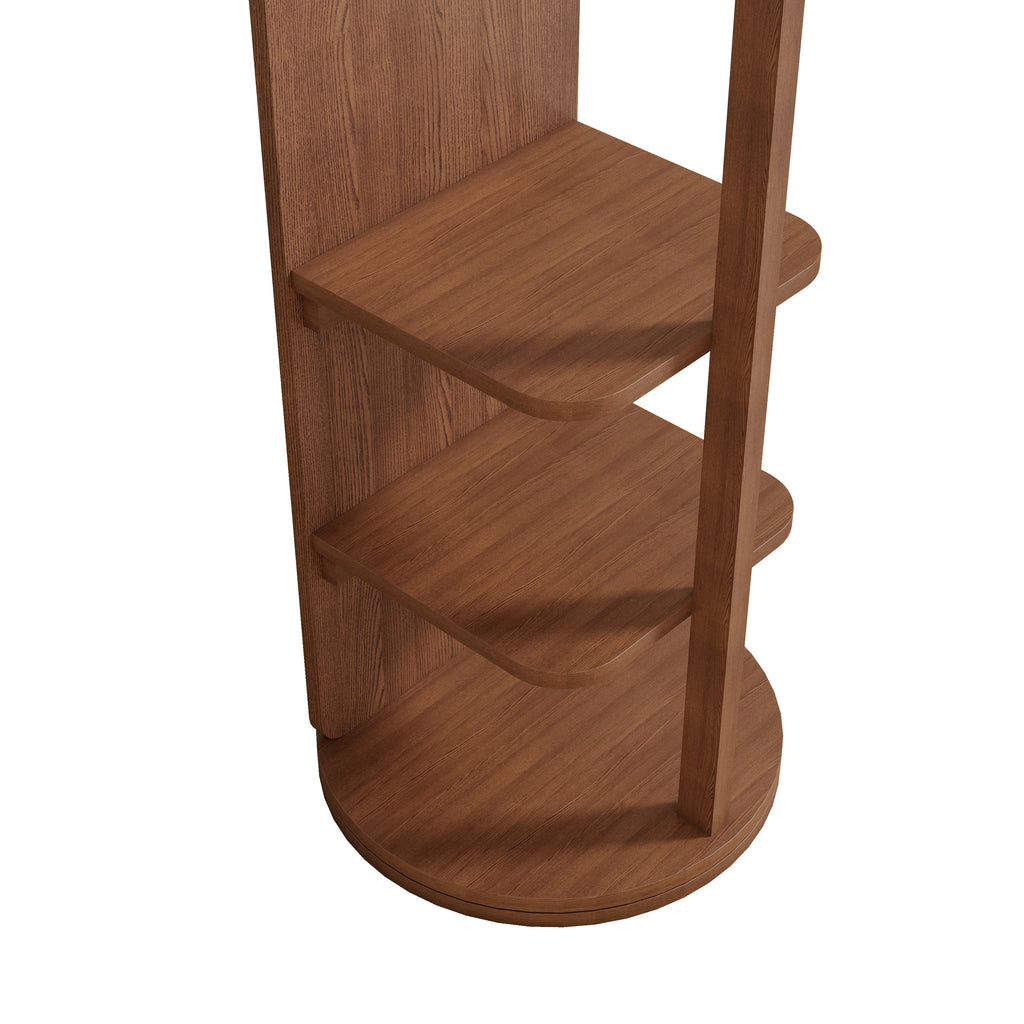 360° Rotating Multifunctional Full Length Mirror with Storage Rack