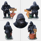 Outdoor Garden Sculpture Chimpanzees Flower Pot Planter