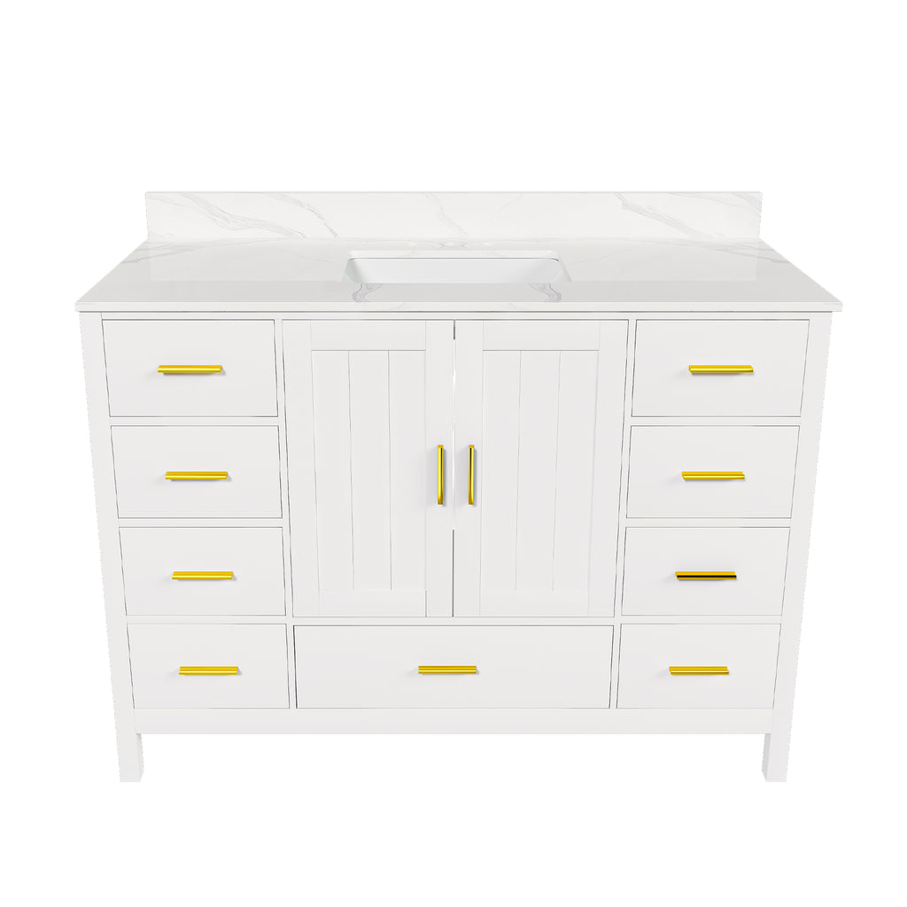 48" Modern Solid Wood Bathroom Vanity with Sink