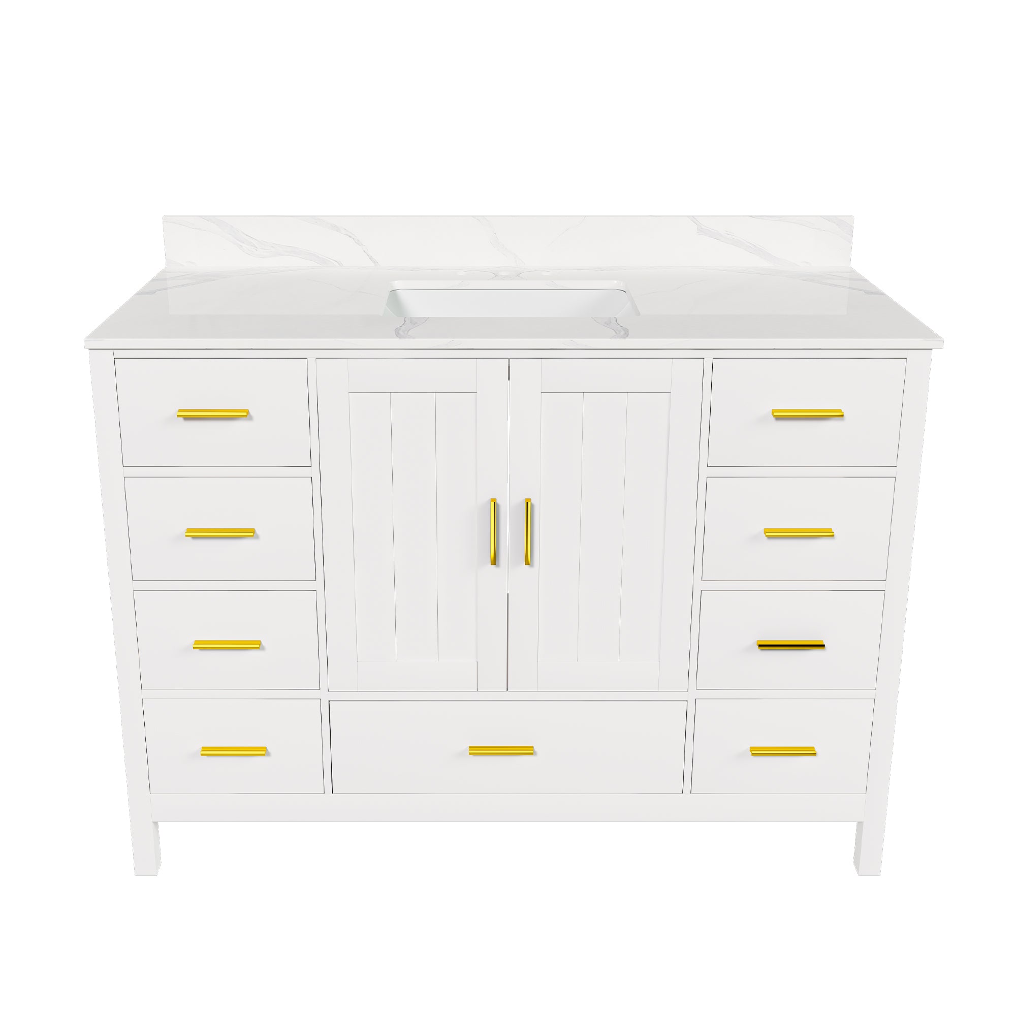 48" Modern Solid Wood Bathroom Vanity with Sink