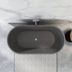 63 Inch Solid Surface Oval Shape Freestanding Bathtub