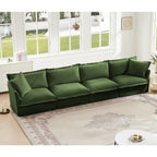 Slipcovered Long Sofa - 4 Seater with Removable Cover