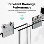 44"-48"W x 72"H Semi-Frameless Double Sliding Shower Door