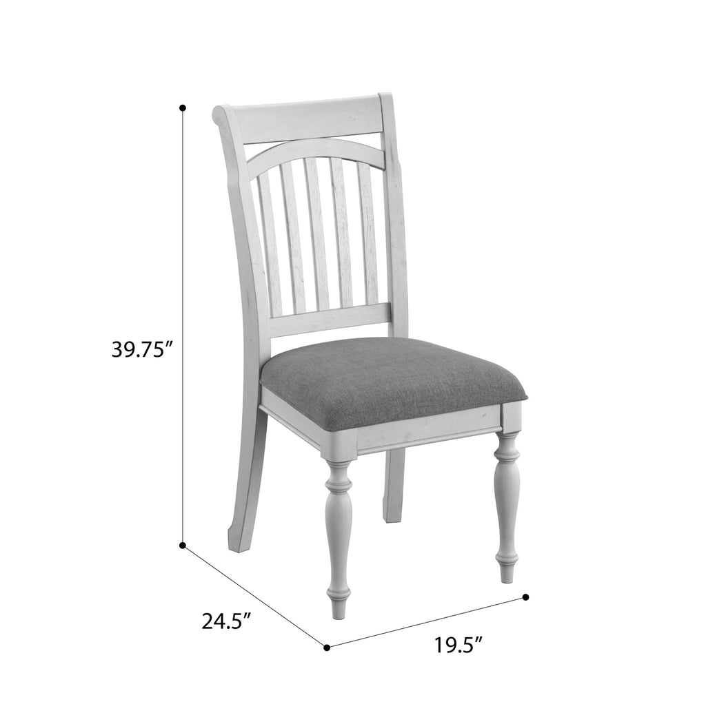 Gray Slat Back Dining Chairs, Set of 2