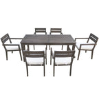 7-Piece Acacia Wood Outdoor Dining Set with Cushions