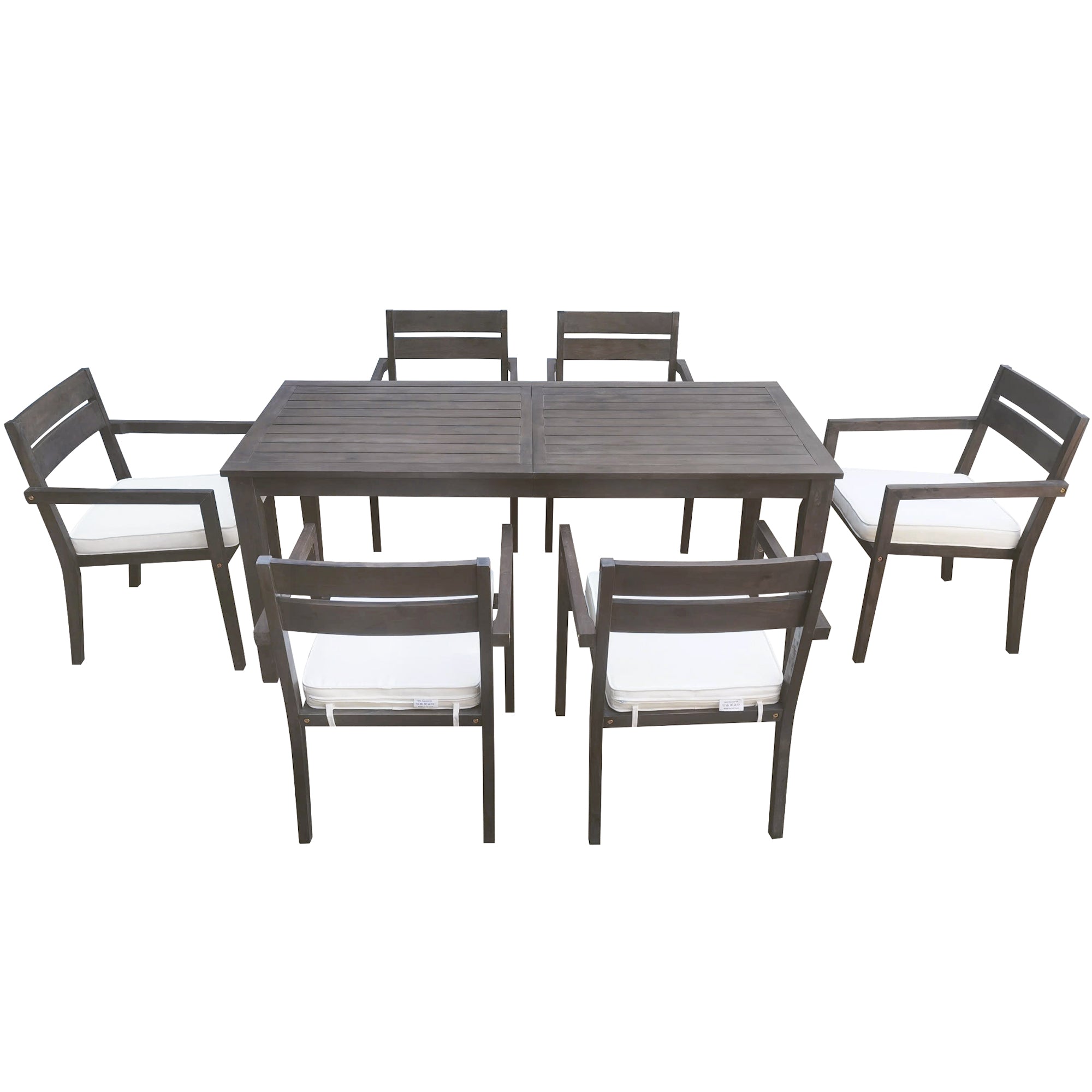 7-Piece Acacia Wood Outdoor Dining Set with Cushions