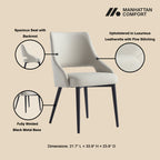 Tremont Metal Vegan Leather Dining Chair in Stone