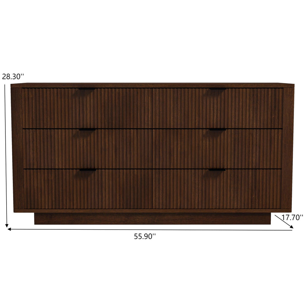 Lola Mid Century Modern Walnut Dresser