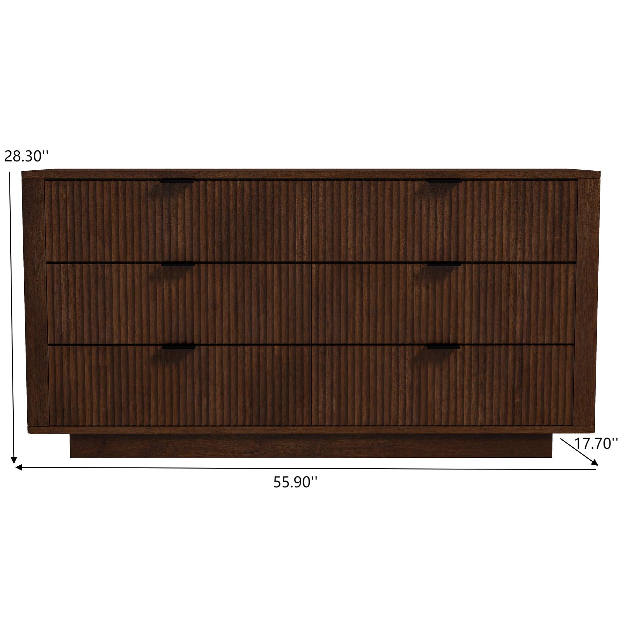 Lola Mid Century Modern Walnut Dresser