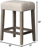 Transitional 24" Wood Counter Stool Set of 2