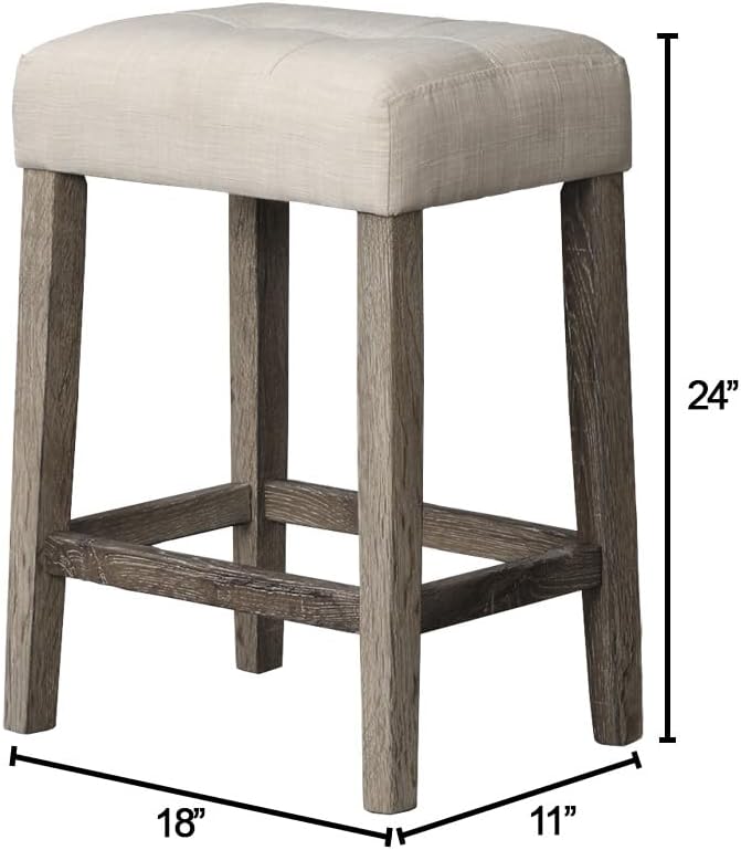 Transitional 24" Wood Counter Stool Set of 2