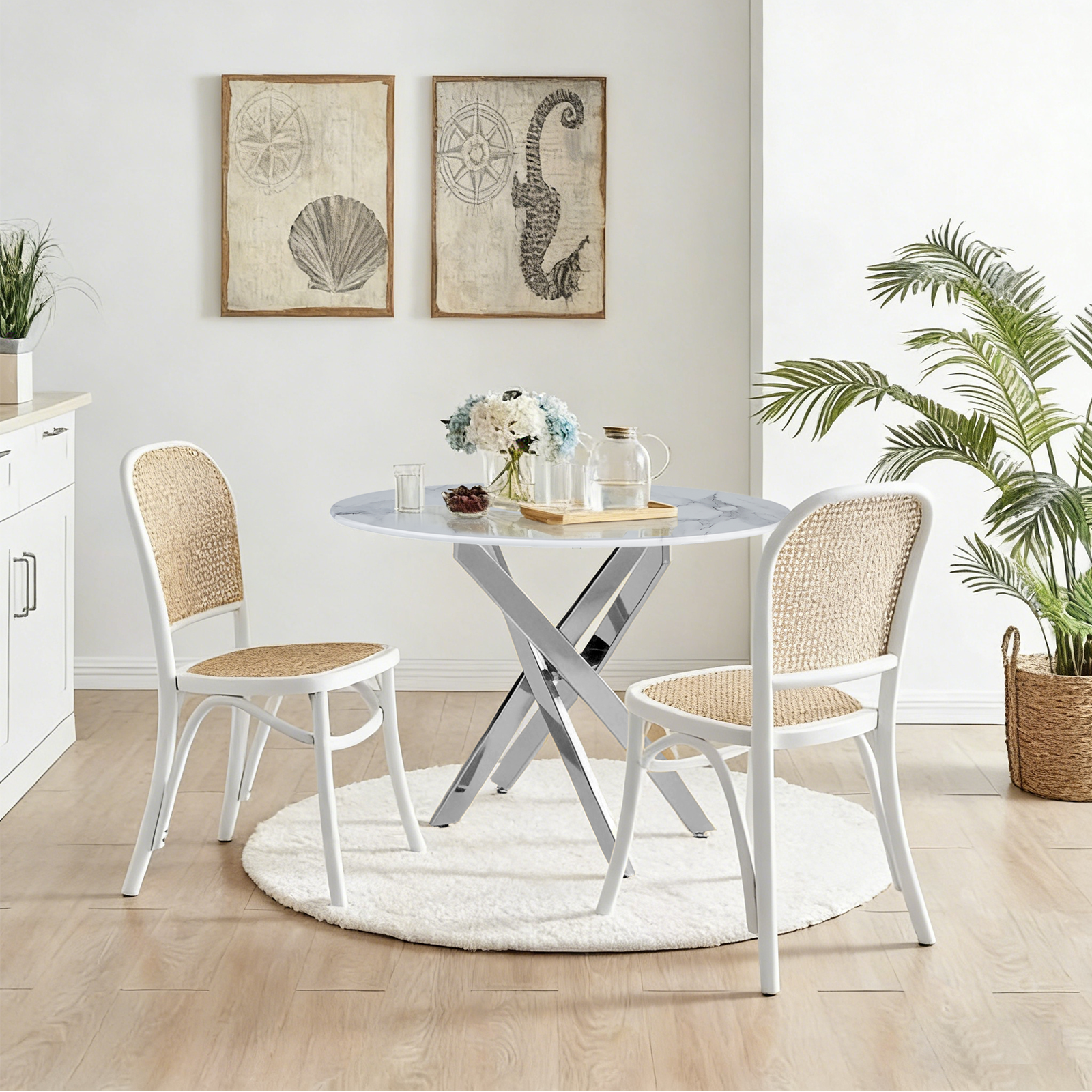 Modern Round Glass Dining Table