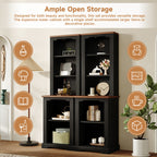 On-Trend Two-Piece Elegant Freestanding Tall Cabinet