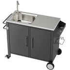 Outdoor Grill Table with Sink and Cabinet