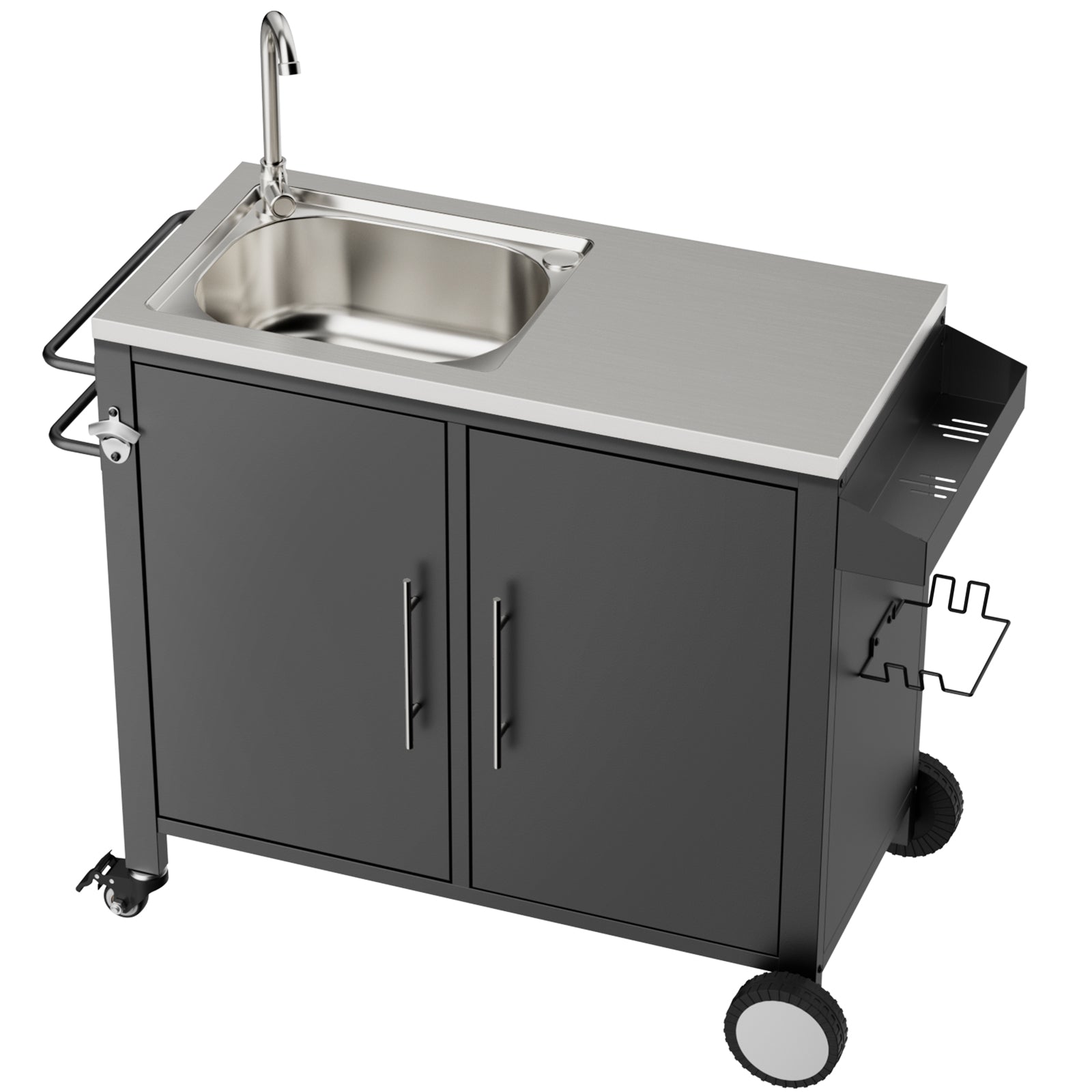 Outdoor Grill Table with Sink and Cabinet