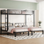 Metal Twin Over Twin & Twin Bunk Bed for 3