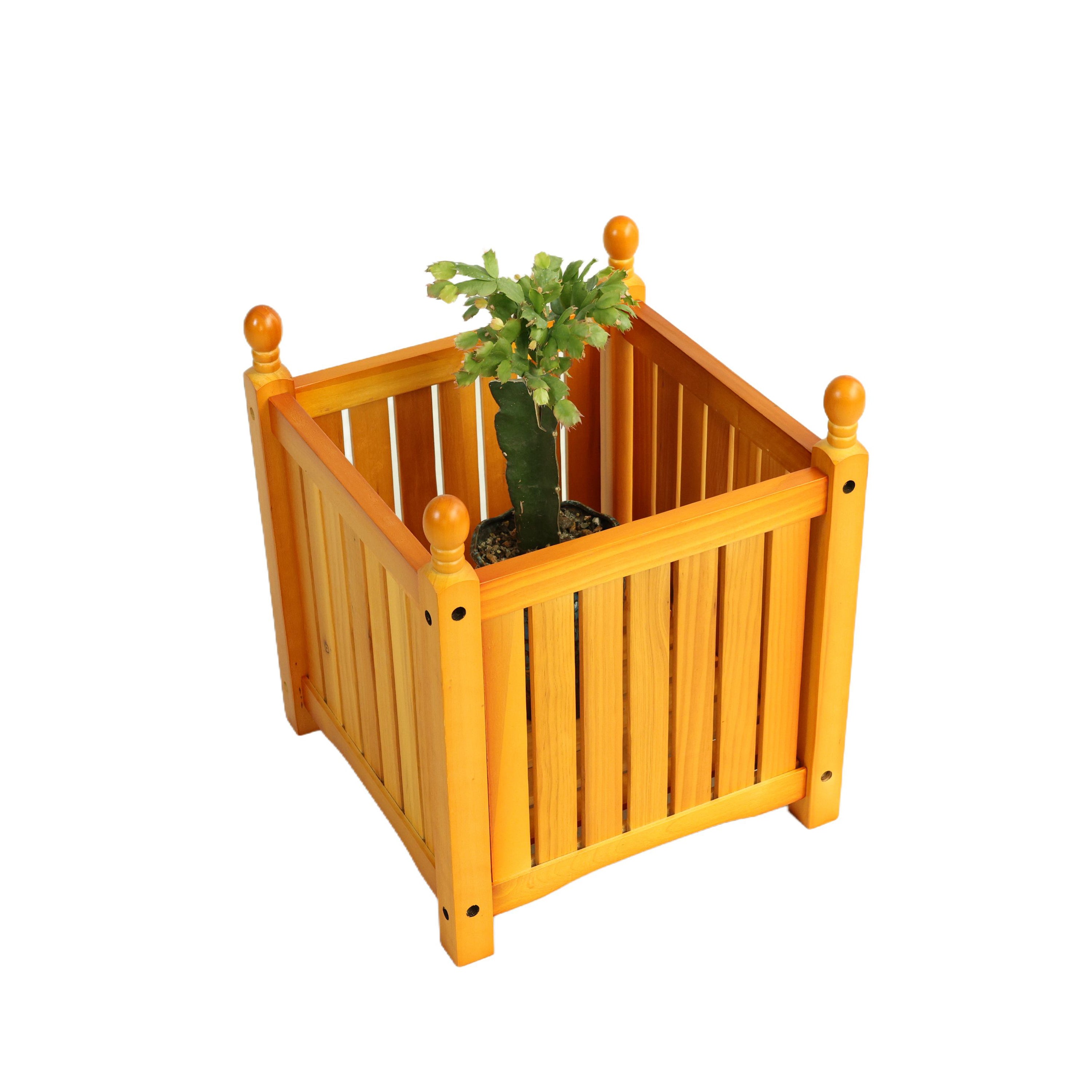 Wood Outdoor Square Wooden Flower and Herb Pot