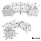 108.7" Sectional Sofa Convertible Pull-out Bed