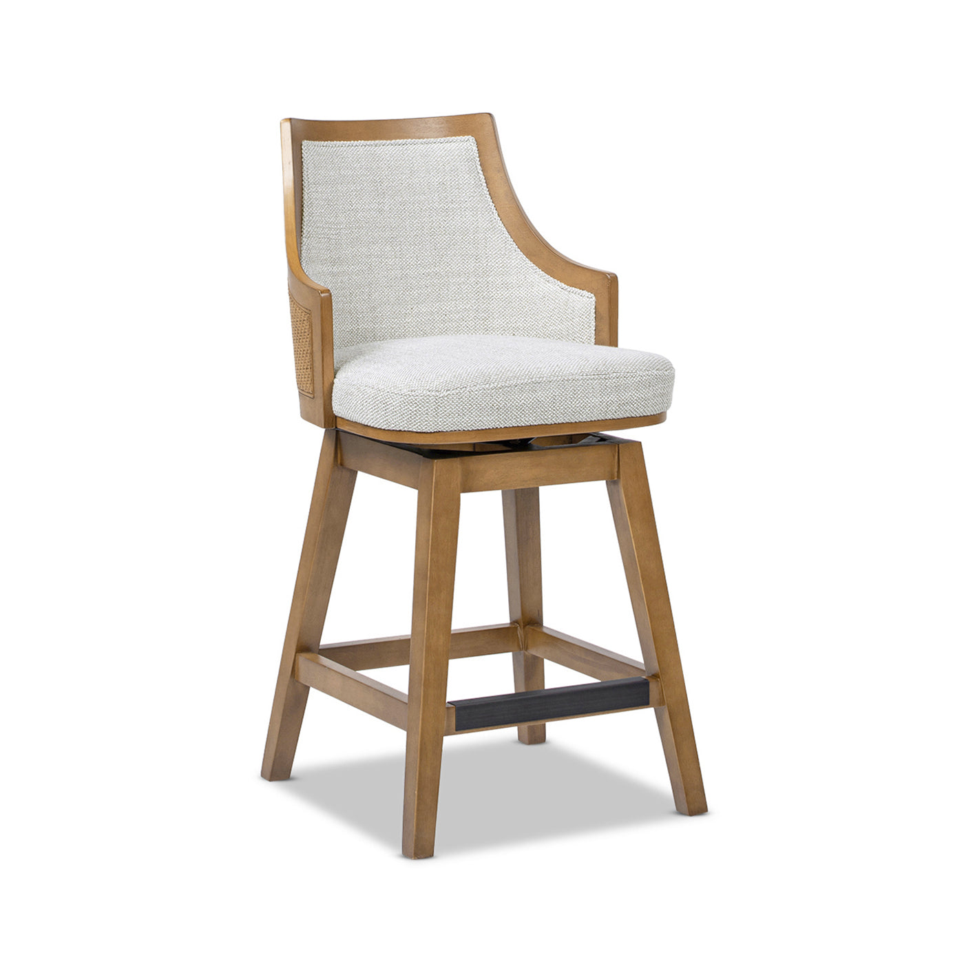 Bahama 26" Cane Rattan High-Back Swivel Counter Stool