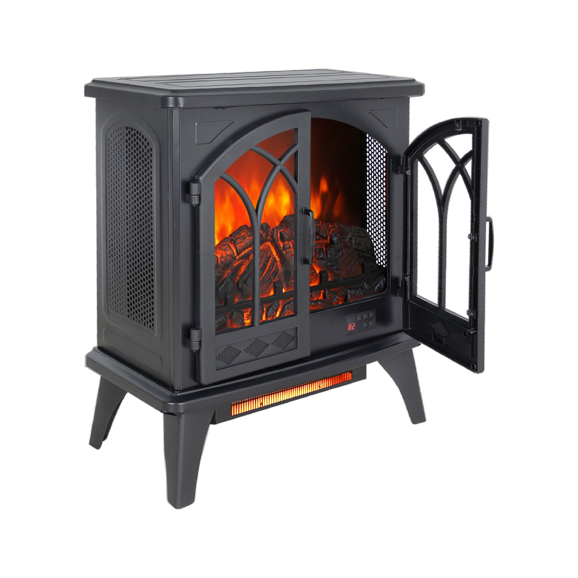 24 Inch 3D Flame Electric Infrared Quartz Fireplace Stove