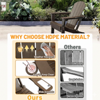 Folding HDPE Adirondack Chair with Cup Holder - Brown