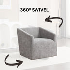 Nice Modern Upholstered Barrel Armchair, 360° Swivel