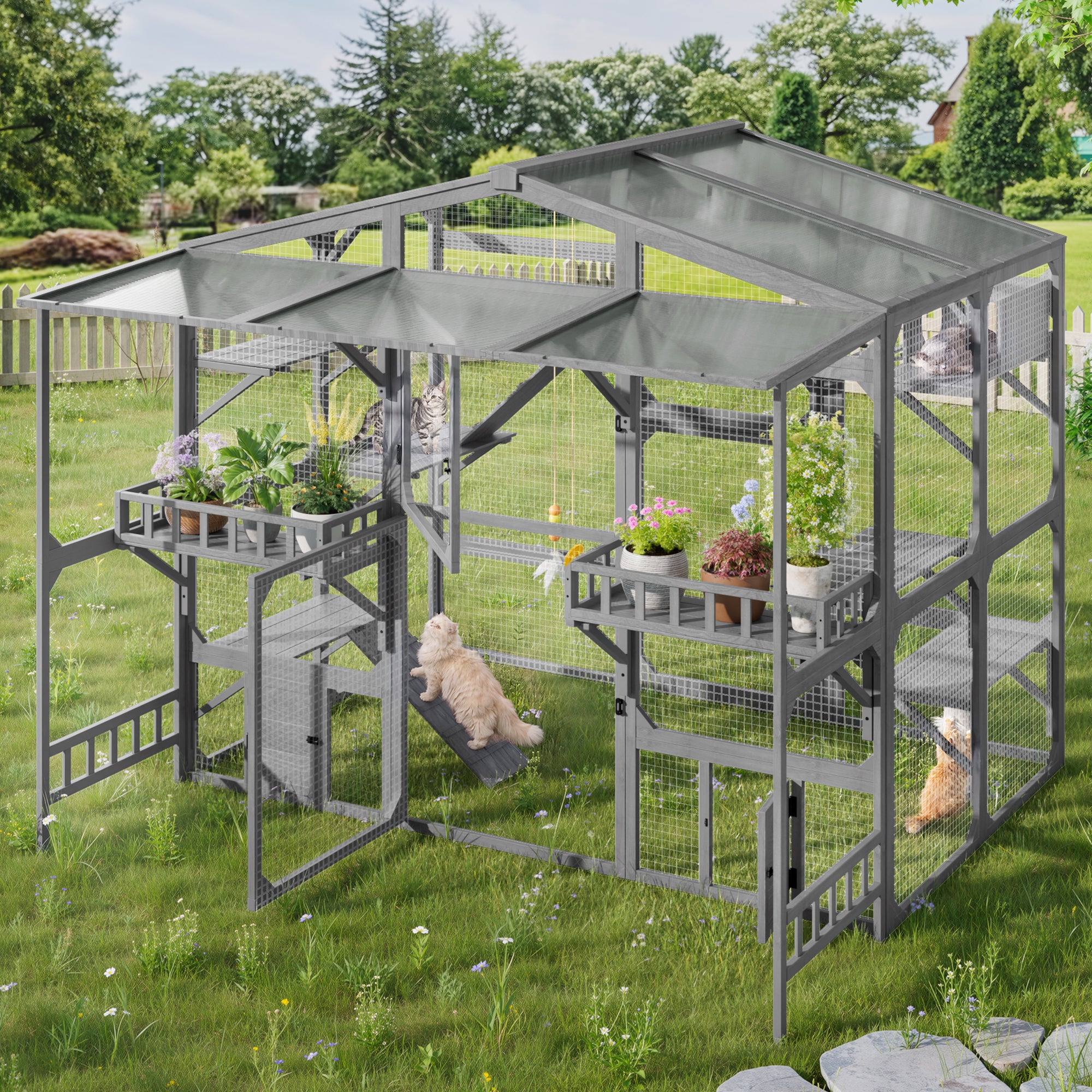 Large Outdoor Catio for 6-10 Cats