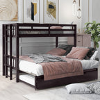 Twin Over Pull-out Bunk Bed with Trundle, Espresso