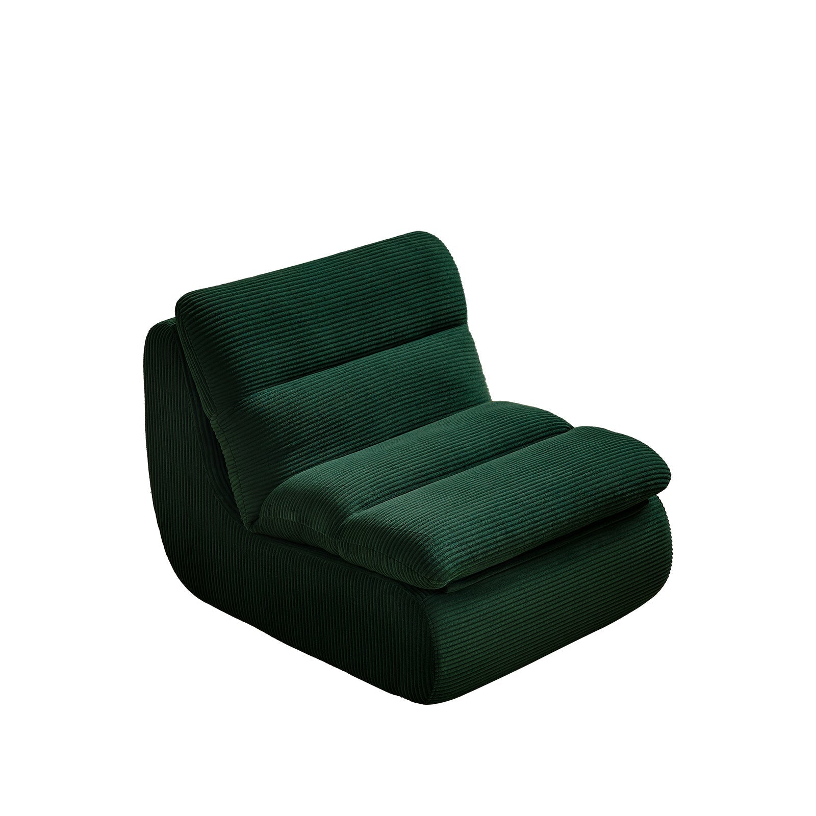 Modern Compressed Lounge Chair with Ottoman - Cozy Corduroy Recliner