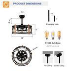 20'' Cage Ceiling Fan With Remote Control