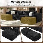 Modular Sectional Sofa with Two Movable Ottomans