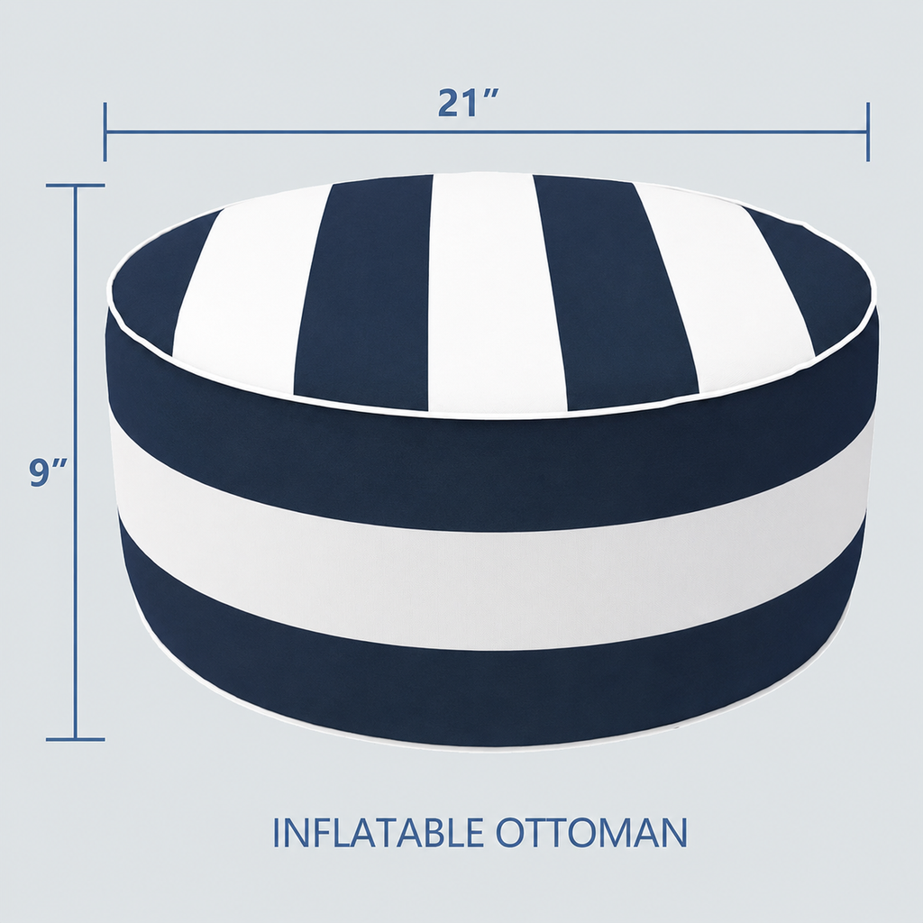 Outdoor Inflatable Ottoman 21"x21"x9"