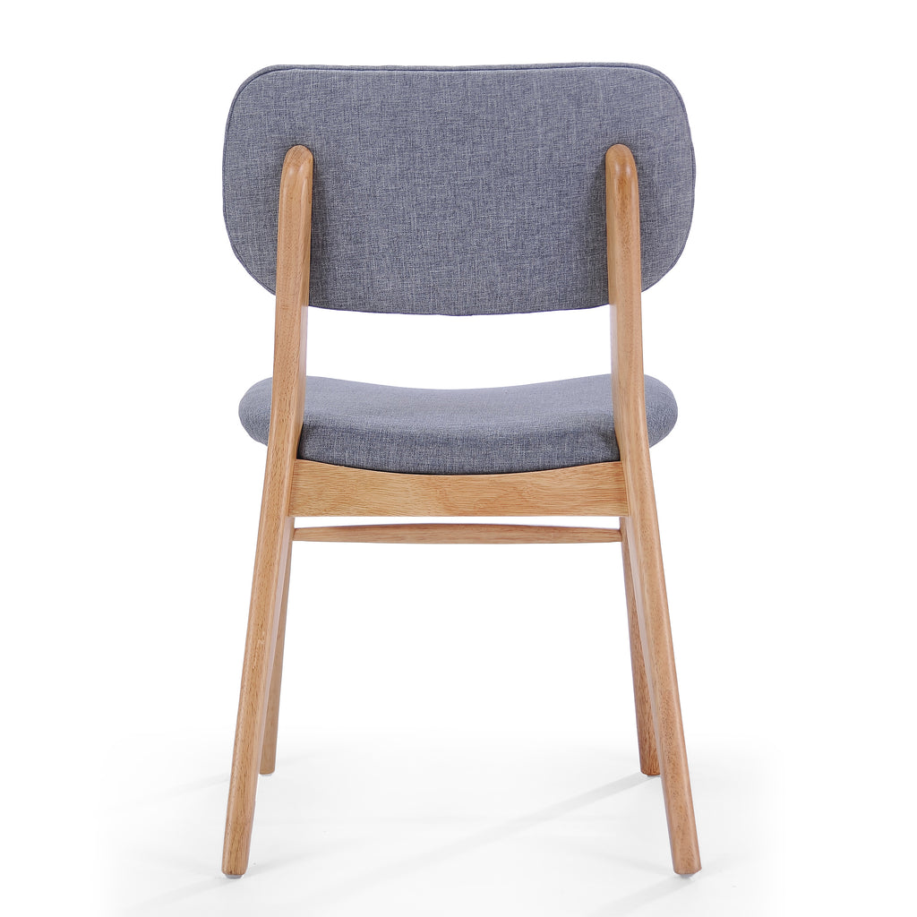 Set of 2 Mid-Century Upholstered Dining Chair with Rubberwood Frame