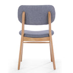 Set of 2 Mid-Century Upholstered Dining Chair with Rubberwood Frame