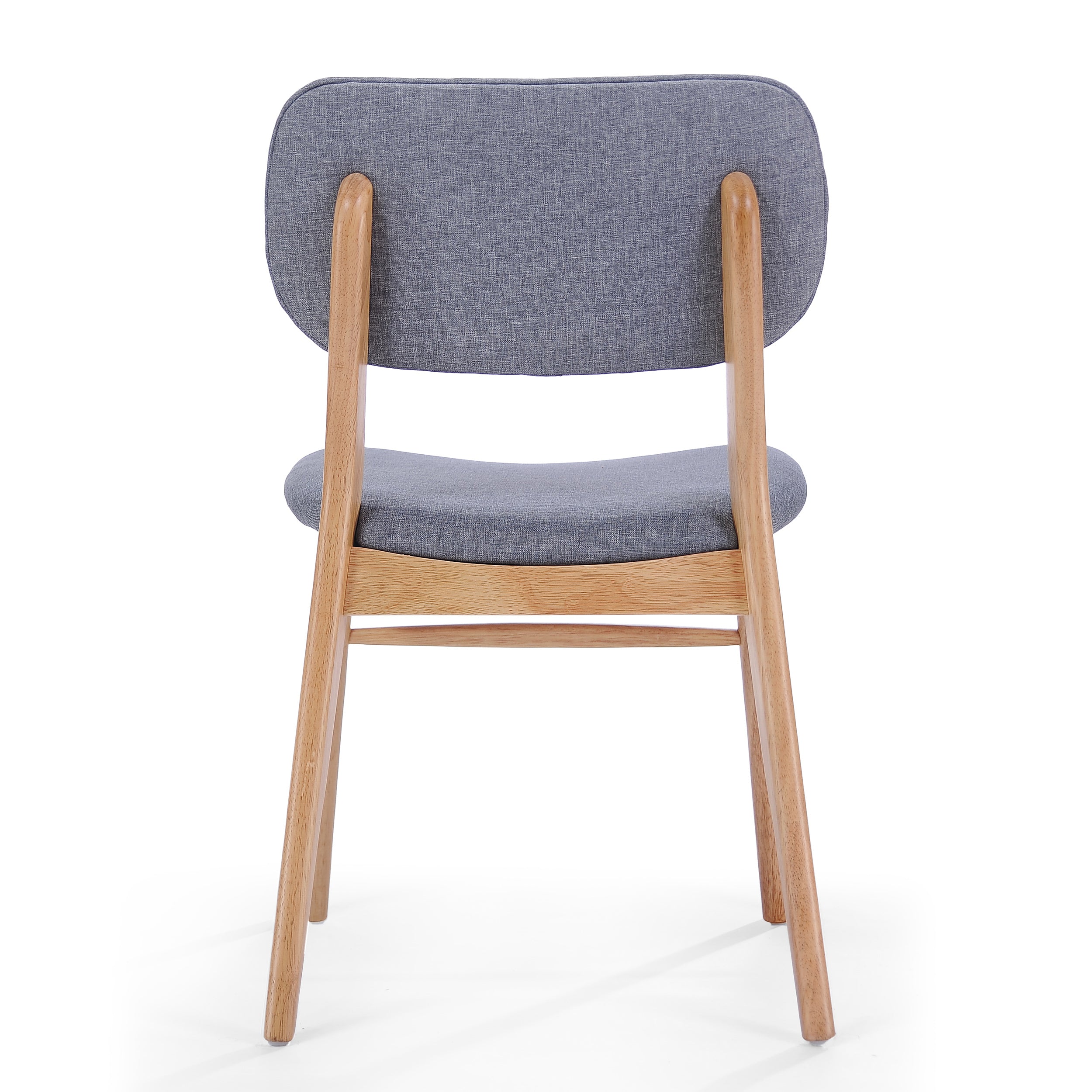 Set of 2 Mid-Century Upholstered Dining Chair with Rubberwood Frame