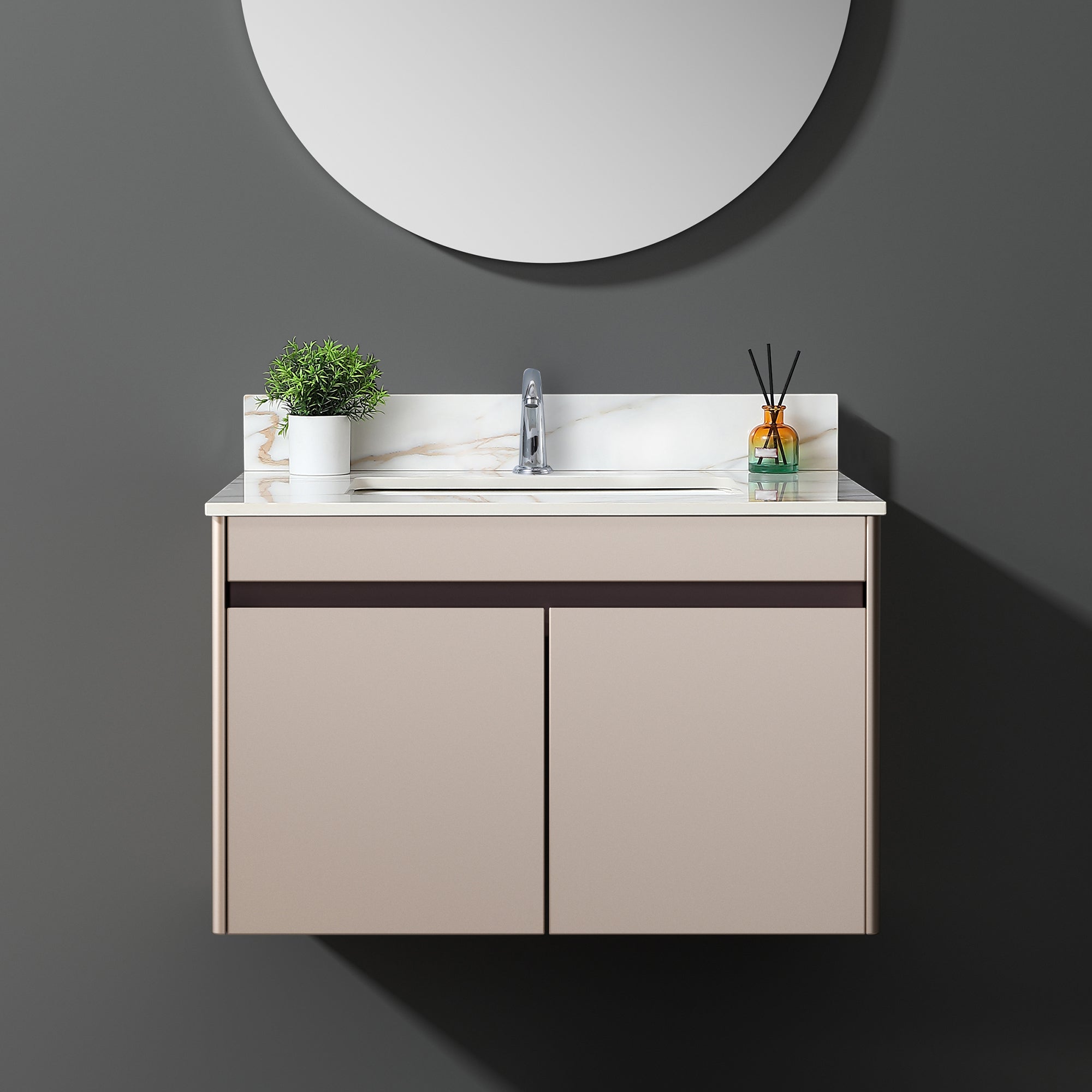 31 Inch Carrara Marble Vanity Top with Undermount Sink