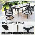 Modern 7PC Outdoor Patio Aluminum Dining Set