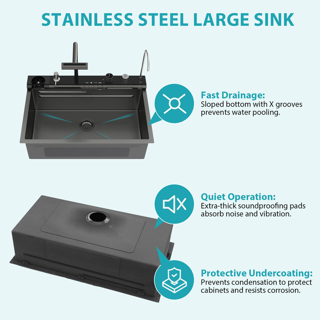 30" Gunmetal Kitchen Sink